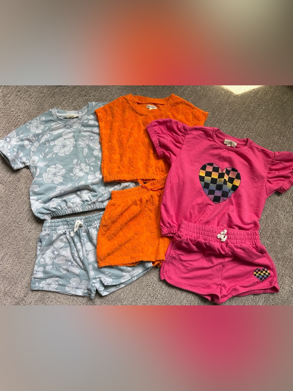 3 Sets - Tops and Pull On Shorts - Super Cute!! Great condition.